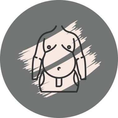 Şişman bir erkek gövdesinin çizgi çizimi