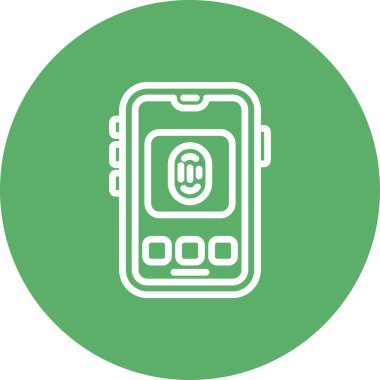 Parmak izi Çizgisi Simgesi Beyaz Arkaplanda İzole Edildi  