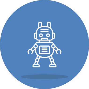 Robot çizgi simgesi, vektör illüstrasyonu