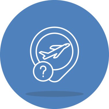 A simple airplane graphic icon with an exclamation mark illustration suitable for travel apps or web pages.