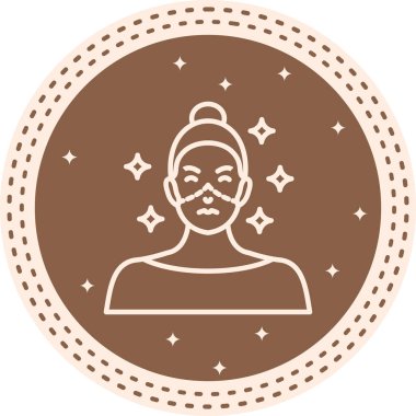 Yüzünde cerrahi kesik izleri ve parıltılı cilt sonuçlarını gösteren çizgiler var.