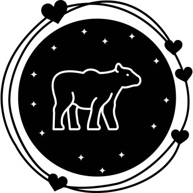 Kutup Ayısı simgesi vektör çizimi tasarımı