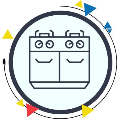 Bir benzin istasyonu simgesinin vektör illüstrasyonu