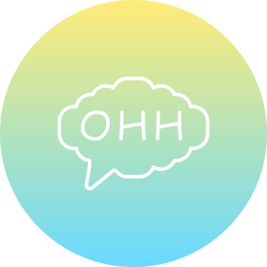 Konuşma balonu çizgisi simgesi, metin basit illüstrasyonlu web etiketi