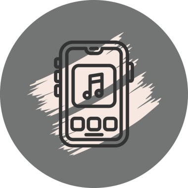 müzik web simgesi vektör illüstrasyonu