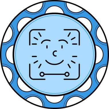 yüz tarama web simgesi vektör çizimi