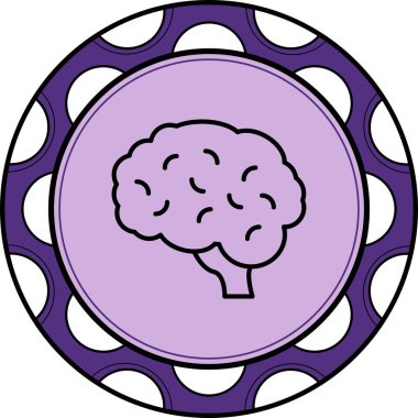 Beyin satırı simgesi, vektör çizim