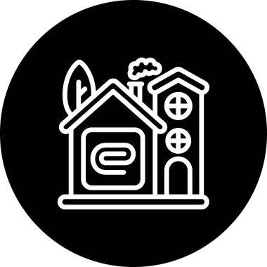 Attachment Web Button, Line Icon, Interface Element, Illustration on White Background