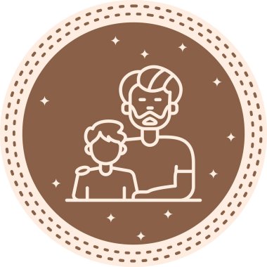 Baba ve Oğul Zarif Modern Marka Vektör Varlığı