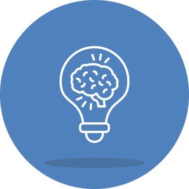 Beyni olan ampul. Fikir kavramı için özet simgesi