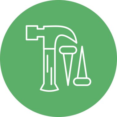 Modern Çekiç Hattı Simgesi Beyaz Arkaplanda İzole Edildi 