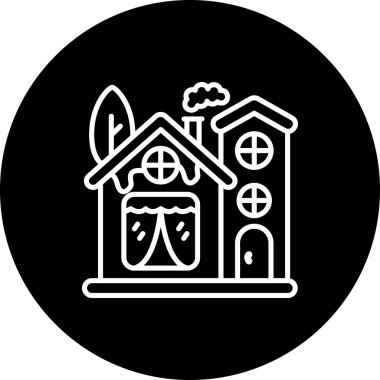 Kış Evi Asgari Dijital Grafik Sembolü