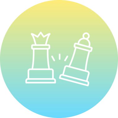 Basit bir grafik, satranç kraliçesinin, aralarında hareket çizgileri olan düşen bir piyonun yanında durduğunu gösteriyor..