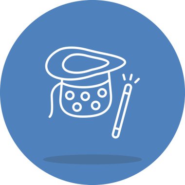 Sihirbaz Şapkası Belirgin Vibrant Dijital Grafik Özelliği