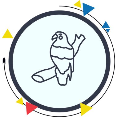 Kırmızı kuyruklu Hawk simgesi vektör çizimi