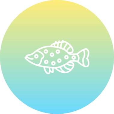 Beyaz Crappie ağ simgesi vektör illüstrasyonu