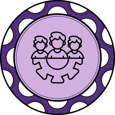 Takım Yönetimi web simgesi vektör illüstrasyonu