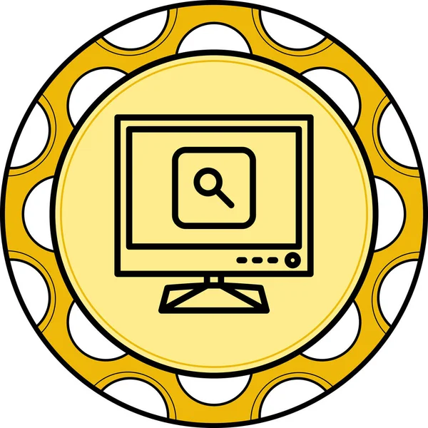 Ekranda büyüteç simgesi gösteren bilgisayar monitörü