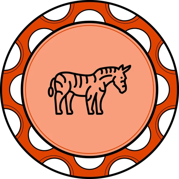 Zebra simgesi vektör illüstrasyon tasarımı