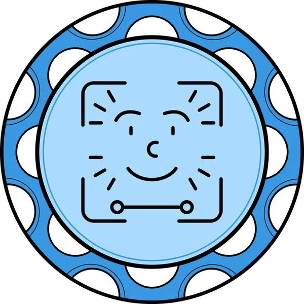 yüz tarama web simgesi vektör çizimi