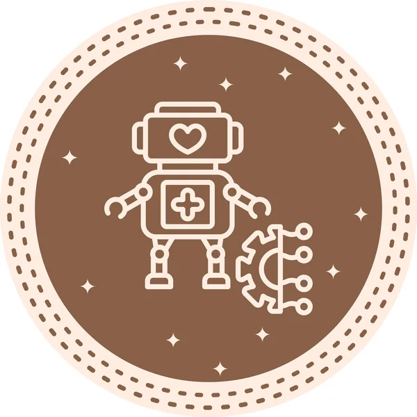 Robot çizgi simgesi, vektör illüstrasyonu