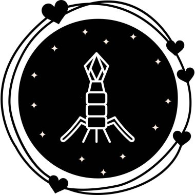 Bakteriyofaj. Web simgesi basit tasarım