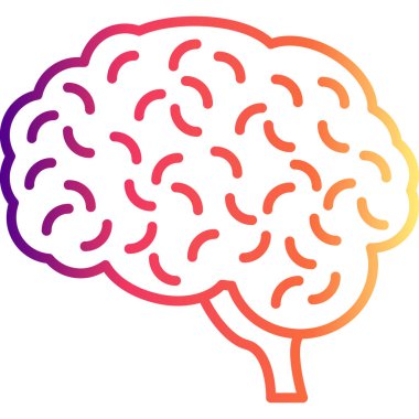 Beyin satırı simgesi, vektör çizim