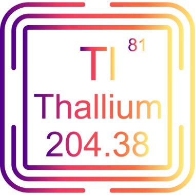 Talyum sembolü, periyodik tablonun kimyasal elementi, vektör simgesi