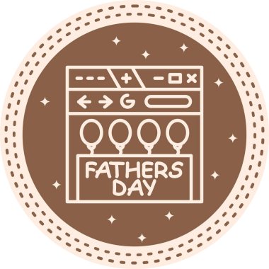 Babalar Günü için web sayfası ve logo. Basit simge