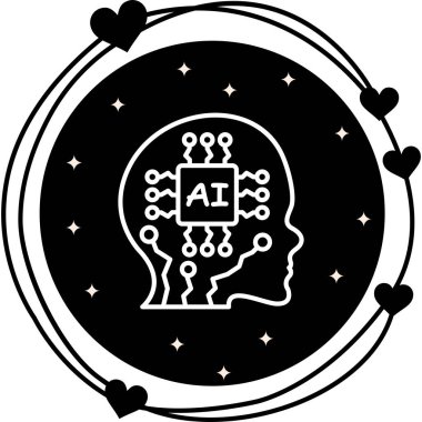 Yapay zeka satırı simgesi, vektör çizim