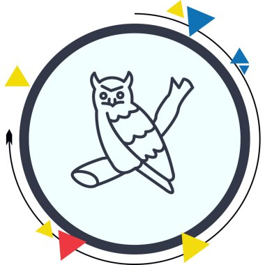 Büyük Boynuzlu Baykuş ikon vektör illüstrasyon tasarımı