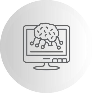 Yapay zeka satırı simgesi, vektör çizim