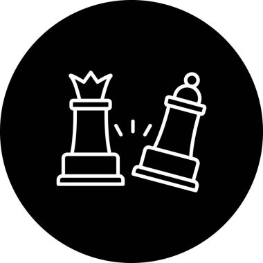 Basit bir grafik, satranç kraliçesinin, aralarında hareket çizgileri olan düşen bir piyonun yanında durduğunu gösteriyor..