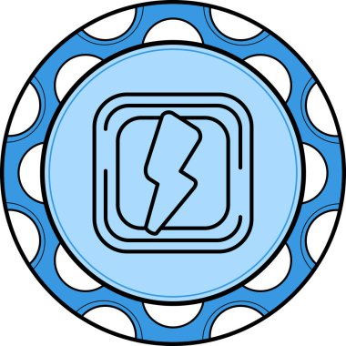 Şimşek simgesi. Uygulama için gök gürültüsü düğmesi