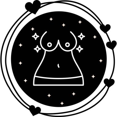 Göğüs simgesi basit düz illüstrasyon