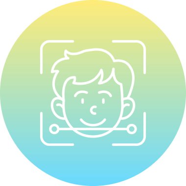 yüz tarama web simgesi vektör çizimi