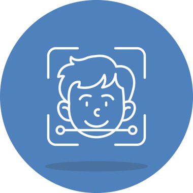 yüz tarama web simgesi vektör çizimi