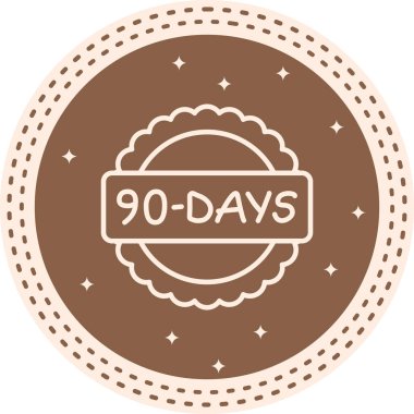 90 Gün simgesi. Uygulamalar veya web sayfaları için uygun yaratıcı doğrusal logo