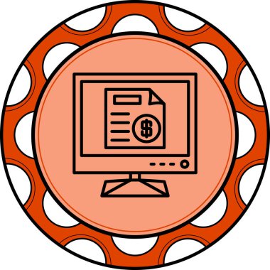 Beyaz Arkaplanda Fatura Simgesi olan Lcd Ekranı