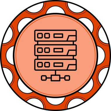 Sunucuların vektör illüstrasyonu ve teknoloji simgesi