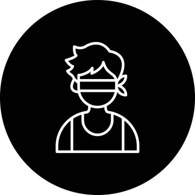 Uygulamalarda ya da web sayfalarında kullanılabilen gözü bağlı bir adamın basit bir çizimi.