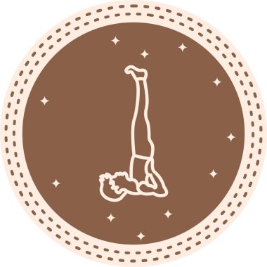 Omuz Ayağa kalk Poz Simgesi. yoga gevşeme logosu