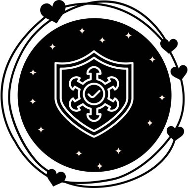 Virüs Koruma 'nın vektör simgesi basit illüstrasyon