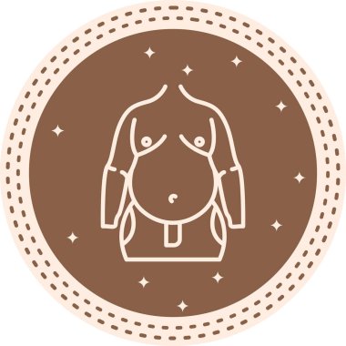 Şişman bir erkek gövdesinin çizgi çizimi