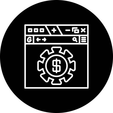 Web geliştirme çizgisi simgesi, vektör illüstrasyonu