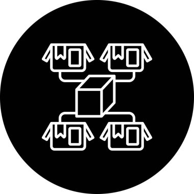 Dağıtım web simgesi vektör illüstrasyonu