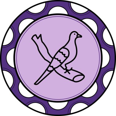 Benekli Güvercin simgesi vektör çizimi