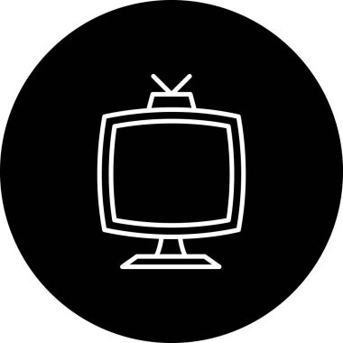 Televizyon simgesi basit düz illüstrasyon