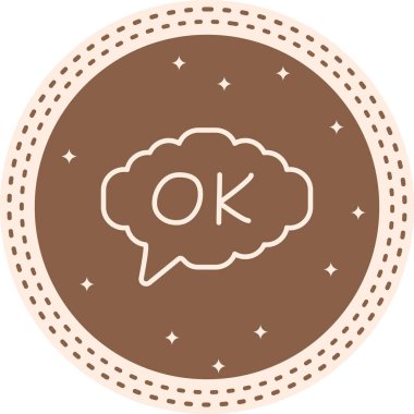 Konuşma balonu çizgisi simgesi, metin basit illüstrasyonlu web etiketi