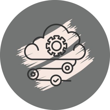 Bulut Servis Simgesi, Beyaz Arkaplan Görüntü